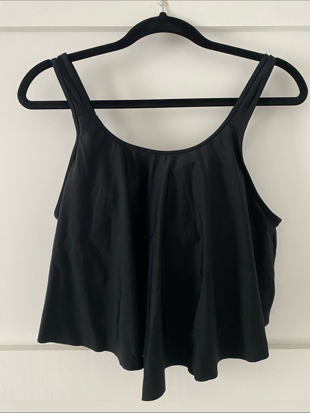 NWT Women's Swim Black Flared Crop Top